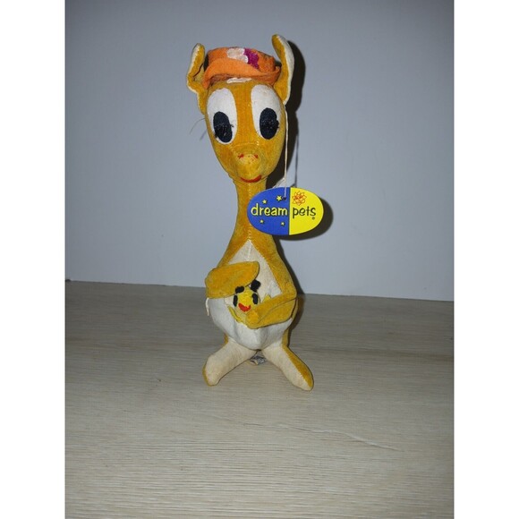 R. Dakin Dream Pets Matilda Kangaroo Stuffed Animal 10” Sawdust Tags Vintage - Picture 1 of 16
